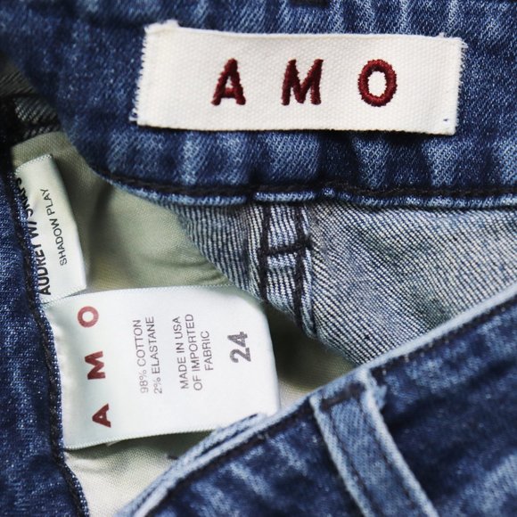 👖 AMO - Audrey Ultra High-Rise Cropped Jeans Button Fly in Shadow Play - 24 - Picture 9 of 10